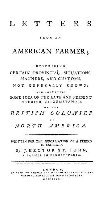 Letters from An American Farmer 