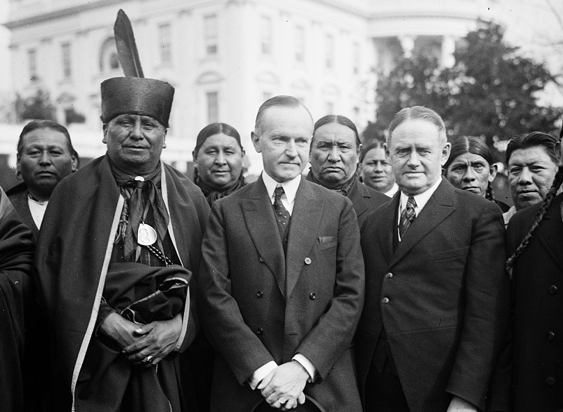 Calvin Coolidge and group of Native Americans at the White House, 1924. Library of Congress