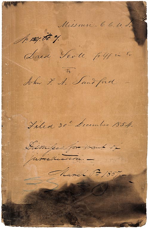 Cover Sheet Summarizing Disposition of the Dred Scott Case by the U.S. Supreme Court