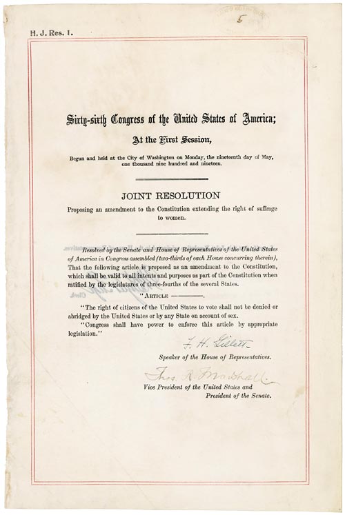 The text of the 19th amendment