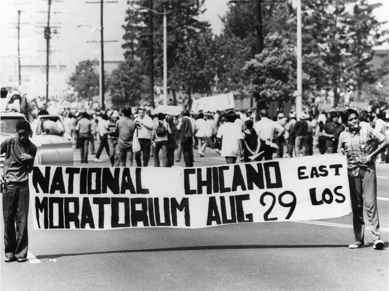 National Chicano Moratorium sign