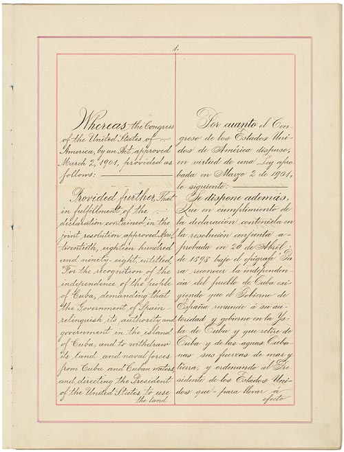 Manuscript of the Platt Amendment