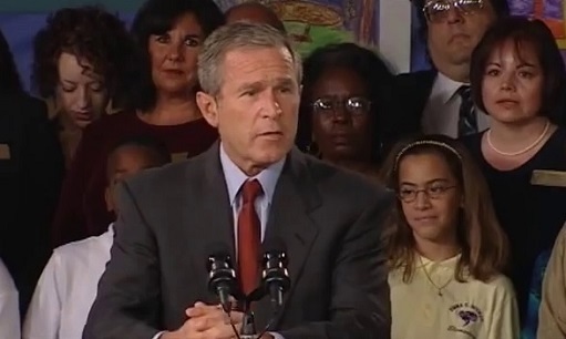 President Bush Delivers a National Address in Response to the Attacks on World Trade Center.