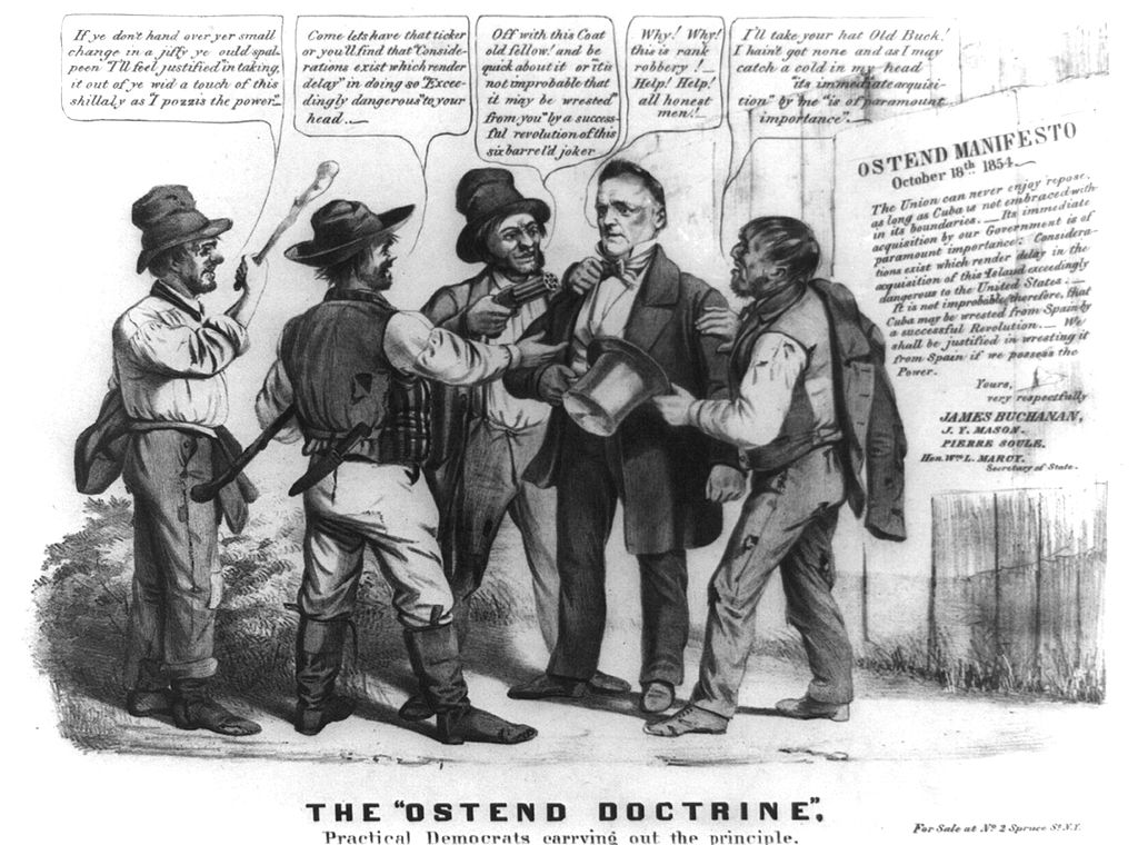 James Buchanan surrounded by criminal quoting the Ostend Manifesto