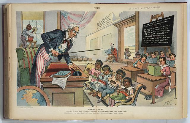 Picture of "School Begins" Political Cartoon