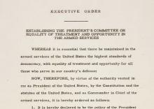 Truman's Order De-Segregating the Military