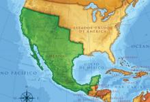 Map of North America before the Mexican-American War
