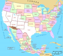 Map showing American territorial gains