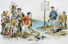 "Keep Off!" cartoon